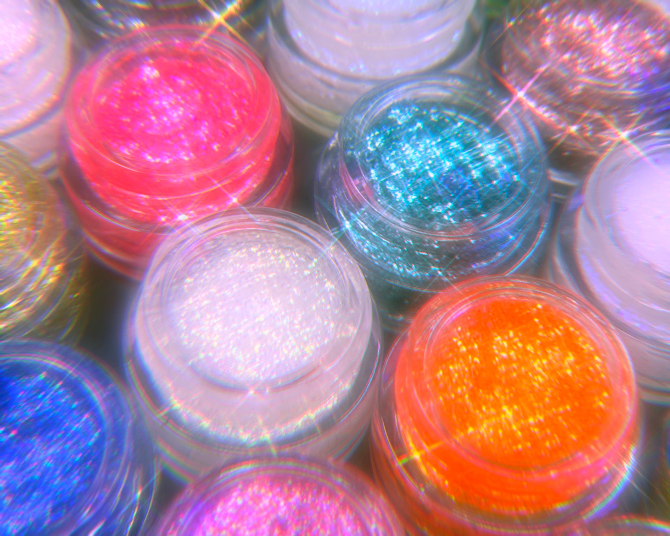 assortment of lemonhead la glitter jars