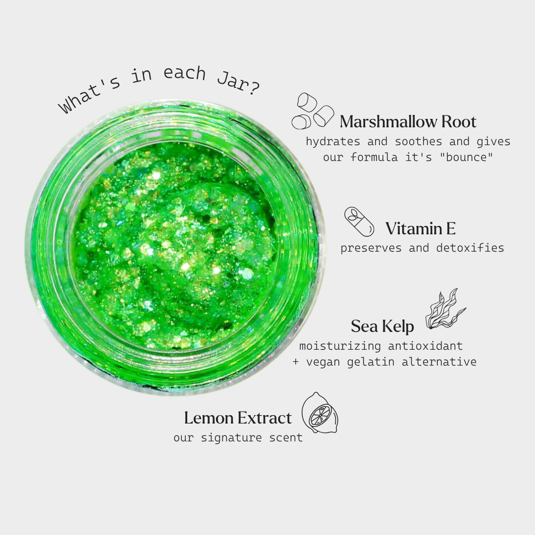 Glowjam® Neon UV Glitter Balm - Sheer Palms
